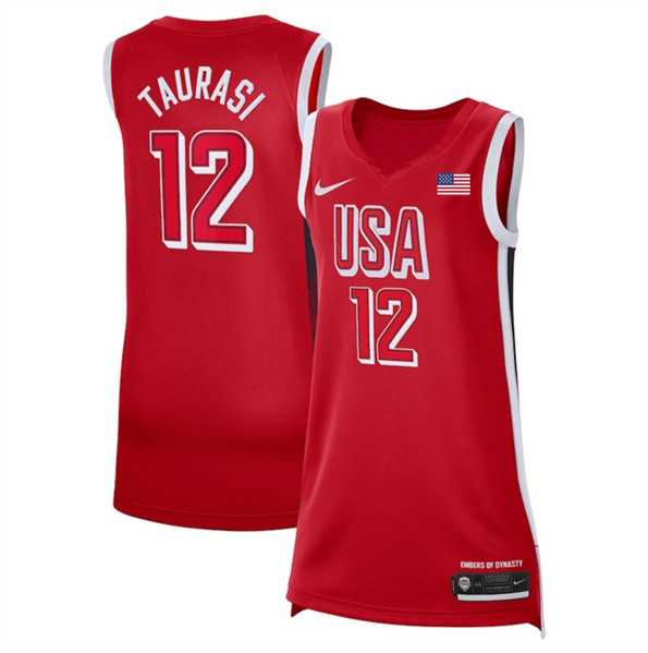 Womens USA Basketball #12 Diana Taurasi Red 2024 Swingman Stitched Jersey->team usa basketball->NBA Jersey
